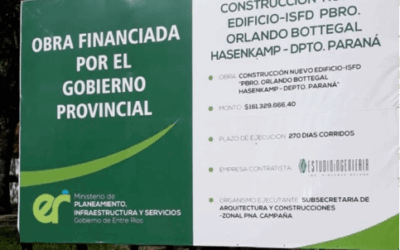 Construcción del nuevo edificio del ISFD “Pbro. Orlando Bottegal” en Hasenkamp